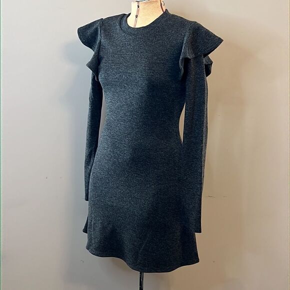 NWT Free Generation Ruffle Trim Body Con Dress - Size Small - Picture 3 of 14